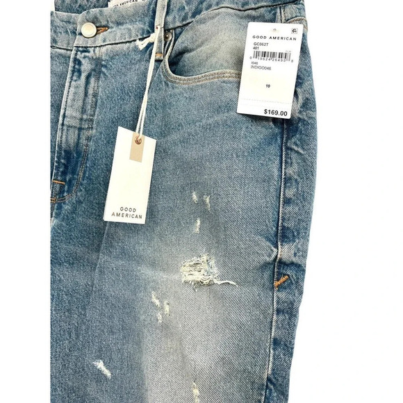 Good American Jeans Woman’s size 10/30 Indigo Good Classic Distressed - Picture 3 of 10